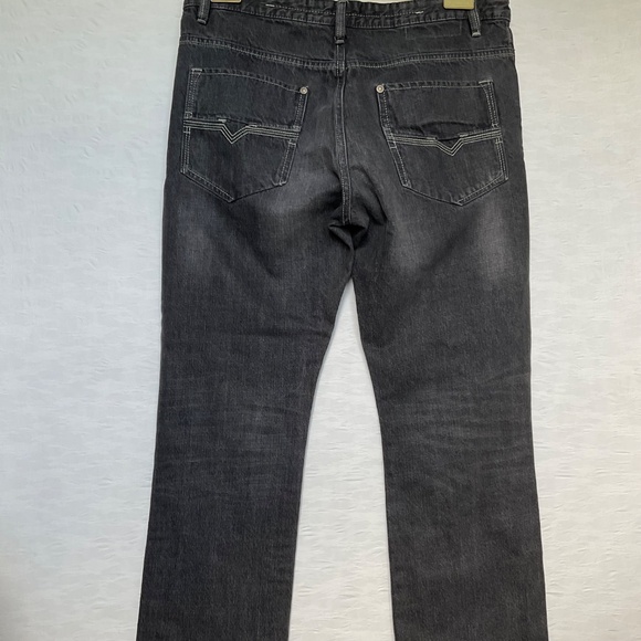 Point Zero Men’s Jeans Washed Black Cotton Straight Leg Zipper Fly 34 x 34 - Picture 5 of 14